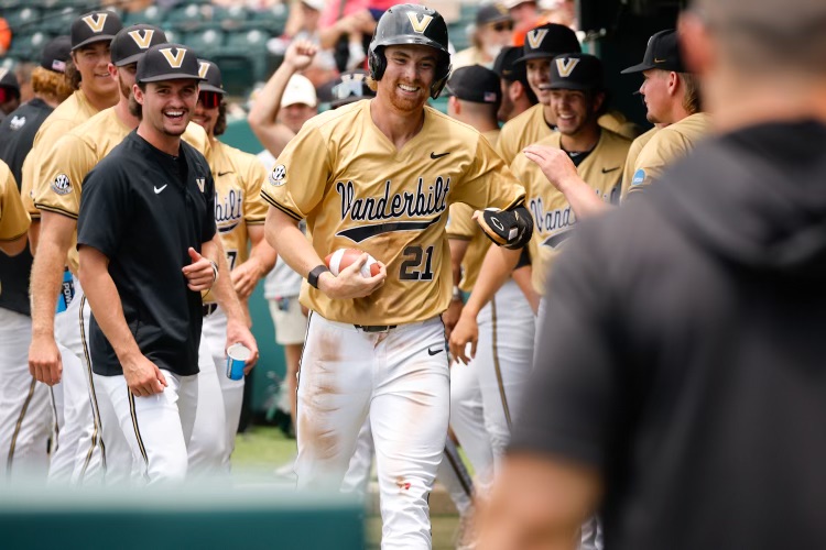 Baseball players at a game